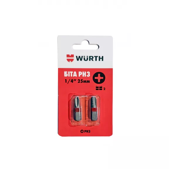 Бита PH3 1/4" 25 мм HEX 2шт. в блистере