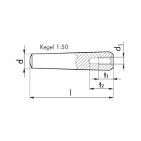 Конический штифт с внутренней резьбой, незакаленный 8X50 - фото №2