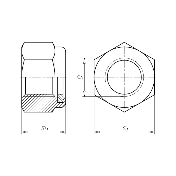 Гайка шестигранна самостопорна DIN985 - A2/50 - SW7, M4 - фото №2