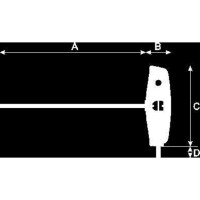 Викрутка ZEBRA® з Т-подібною рукояткою, шестигранник, 2,5X150 - фото №2