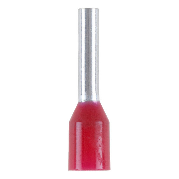 Обжимний наконечник для проводів, ізольований, червоний, 1,0X8,0 - фото №1