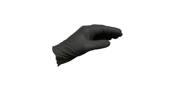 Черная, нитриловая одноразовая перчатка без пудры | 0899470400 | Купить .
