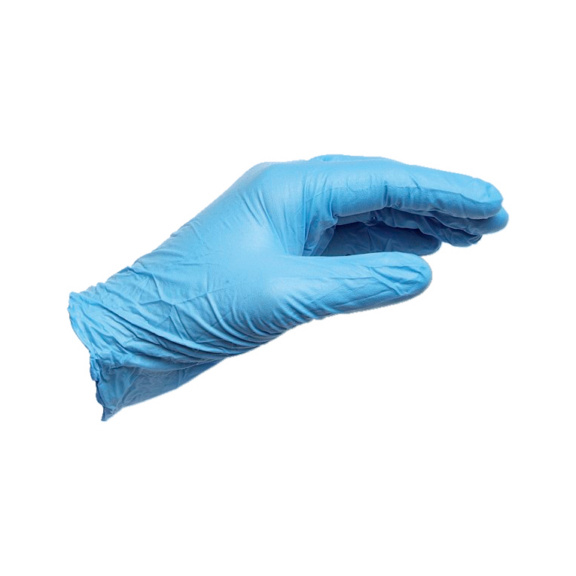 Перчатка защитная синяя нитриловая одноразовая - фото №1