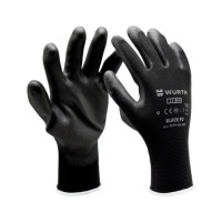 Перчатки защитные с полиуретановым покрытием Black PU, пара, размер 6 - фото №2