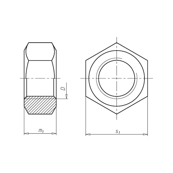 Гайка шестигранна ISO4032 - 8 (A2K) - SW36, M24 - фото №2