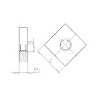 Квадратная гайка, низкая форма - фото №4