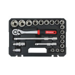 Набір інструм. з тріскачкою, 1/2 дюйма, 12-гр., 22 шт. RED STRIPE