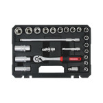 Набор инструм. с трещоткой, 3/8 дюйма, 12-гр., 24 шт, RED STRIPE