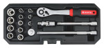 Набір інструм. з тріскачкою, 1/4 дюйма, 17 шт., RED STRIPE