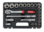 Набір інструм. з тріскачкою, 1/2 дюйма, 22 шт. RED STRIPE