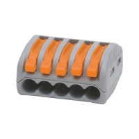 Клемма WAGO, 5x(0,08-4,0 мм²)