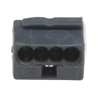 Клема мікро вставна, 4x(0,6-0,8 мм), темно-сіра