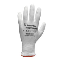 Рукавиці захисні з поліуретановим покриттям BASIC, білі, пара, розмір 8