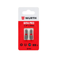 Бита PH3, 1/4IN, L25мм, 2шт. в блистере