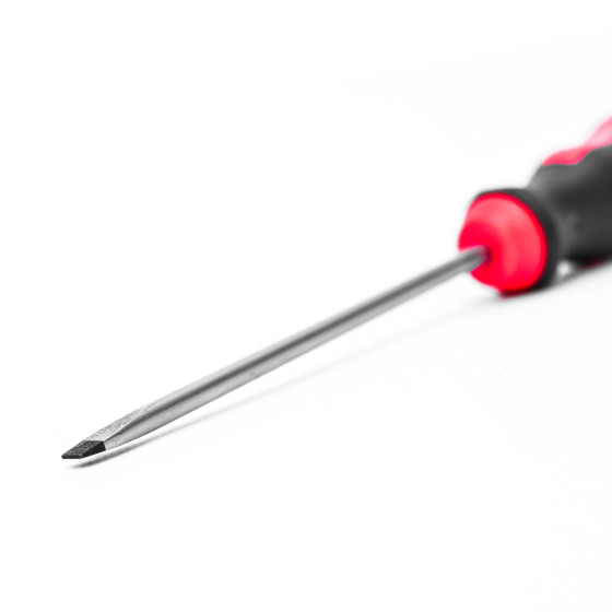 Отвертка шлицевая, SL, 125X5.5X1,0MM, RED STRIPE