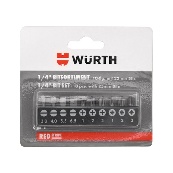 Набір біт PH+PZ+SL, 1/4IN, L25 mm, 10 шт.