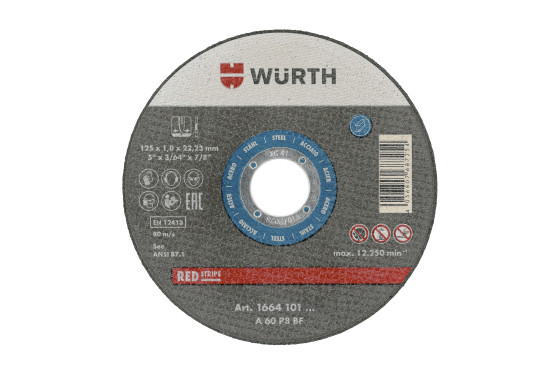Диск отрезной для стали, Ø125 mm x 1.6 mm, RED STRIPE
