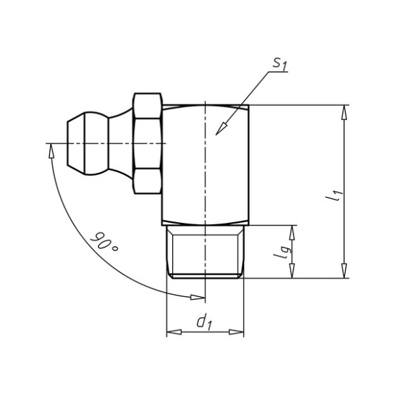 Конічний ніпель 90° форма С Wurth Н3 1/8''
