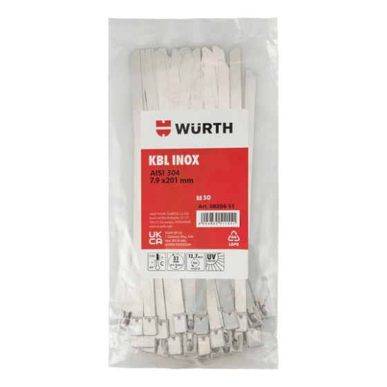 Кабельные стяжки, нержавеющая сталь AISI304 с шариковым фиксатором