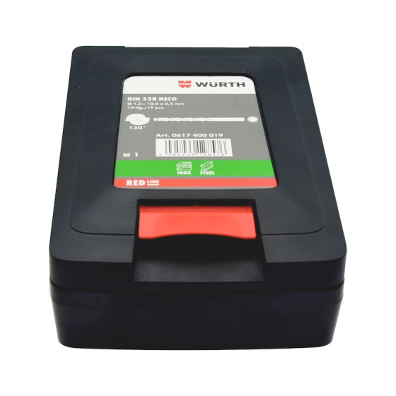 Фото - 3 - Набор спиральных сверел HSCo, 19 пр., Red Line