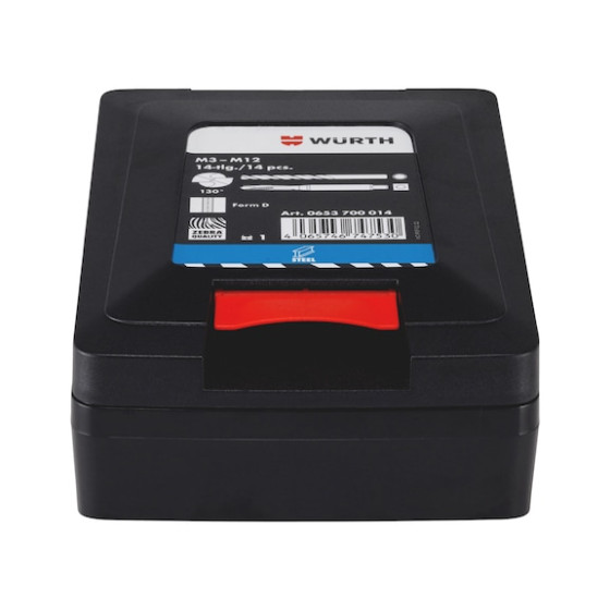 Набір свердел та мітчиків машинних для наскрізних отворів, BLUE, HSCo, 14 шт.