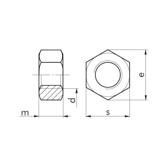 Гайка шестигранна ISO4032 - A2/70 - SW4, M2