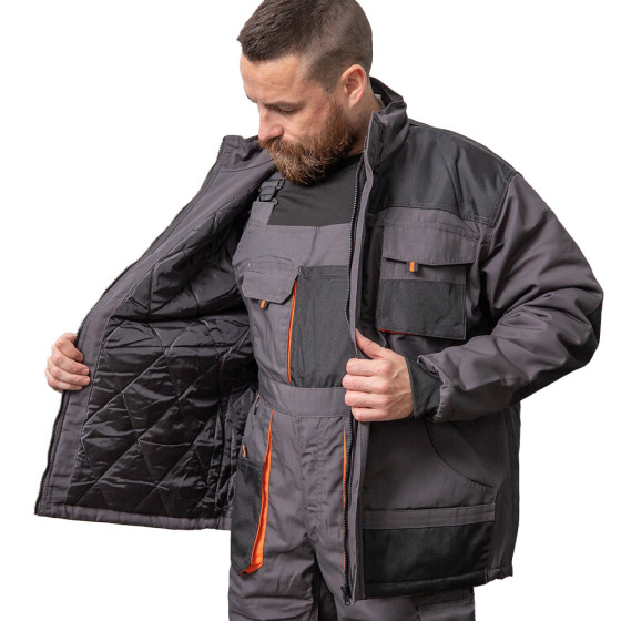 Куртка робоча зимова VIKING, сіро-чорна, розмір 48