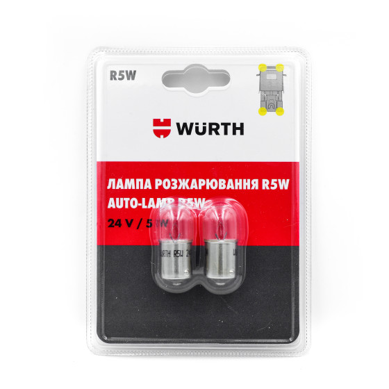 Лампа габаритних вогнів і освітлення R5W 24 вольт, 2 шт. в блістері