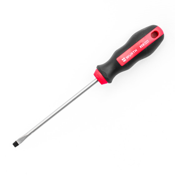 Отвертка шлицевая, SL, 125X5.5X1,0MM, RED STRIPE