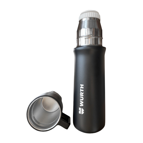 Термопляшка з логотипом Würth, чорна, 600 ml