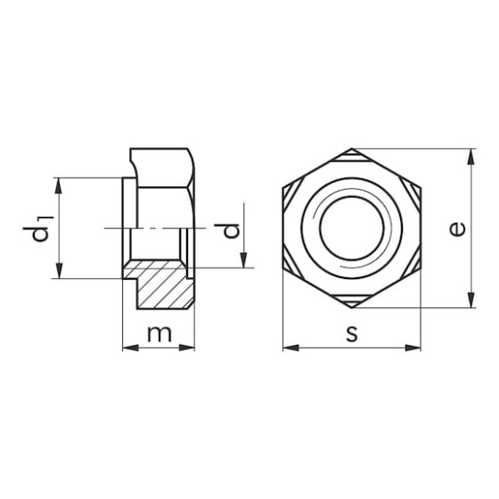 Шестигранные приварные гайки