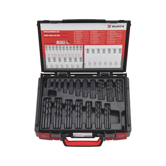 Фото - 1 - Набор спиральных сверл Wurth DIN338-HSS в кейсе 170 предметов SYSKO