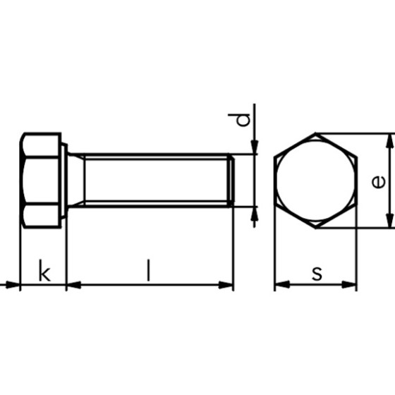 Болт метричний ISO4017, кл. 8.8 (A2K), M6х10