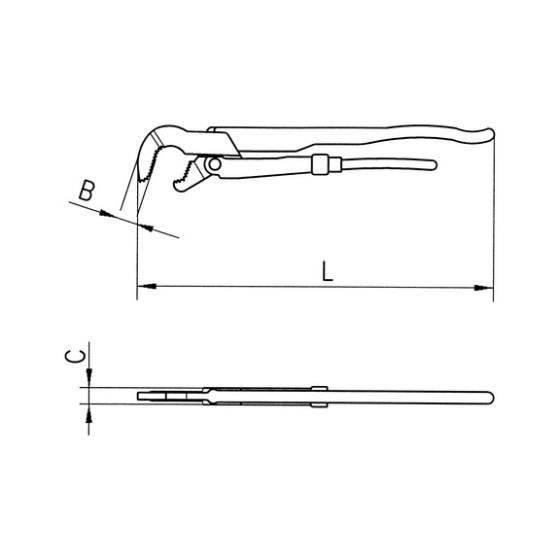 Ключ трубний Wurth S-подібні губки 1"