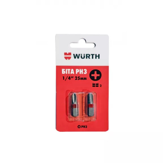 Біта PH3 1/4" 25 мм HEX 2шт. в блістері