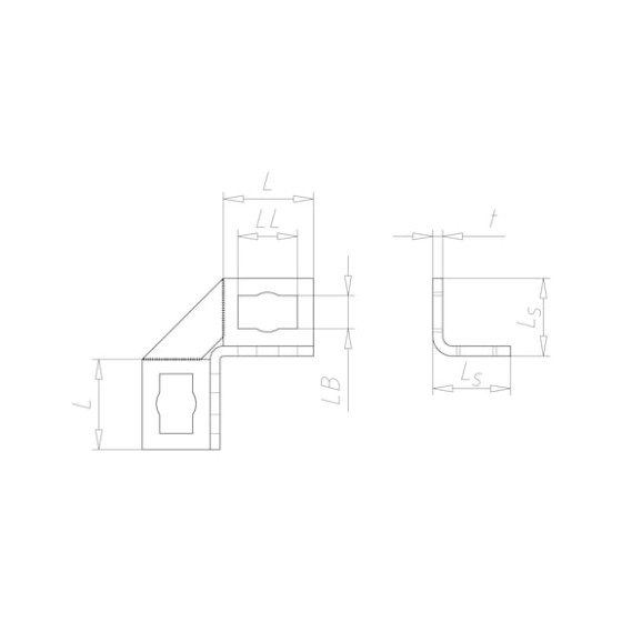 Соединитель угловой VARIFIX®, 90°, с 4 продолговатыми отверстиями - C2C
