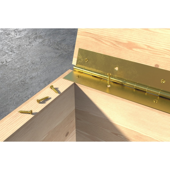 Саморіз з латунним покриттям, повна різьба, мала потайна головка