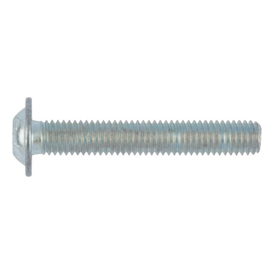 Винт с плоской полукруглой головкой, буртиком и внутренним шестигранником