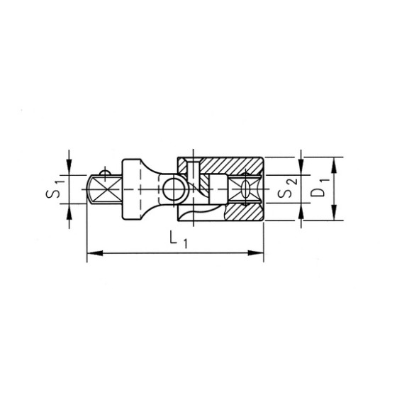 Карданный шарнир 1/4" 33 мм