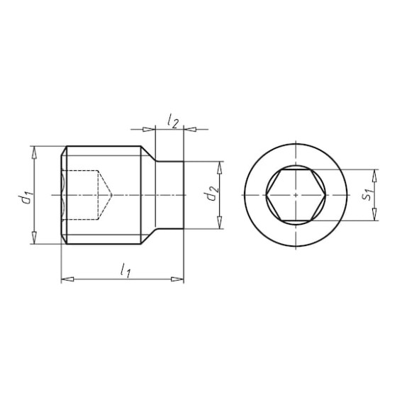 Регулювальний гвинт з внутрішнім шестигранником і штифтом