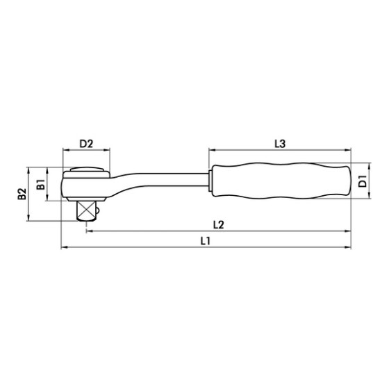 Трещотка Wurth с поворотным диском 1/4" 135мм