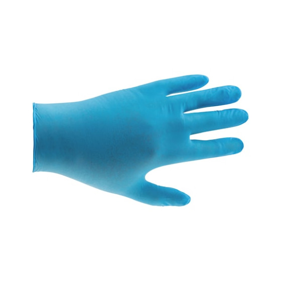 Рукавиці захисні одноразові нітрил, блакитні, розмір XL