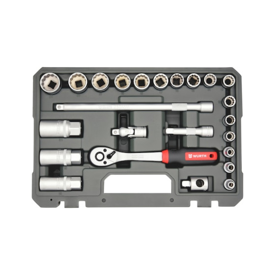 Набор инструментов с трещоткой, 3/8IN, 12 гр., 24 шт.