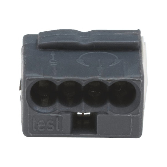 Фото - 1 - Клема мікро вставна, 4x(0,6-0,8 мм), темно-сіра