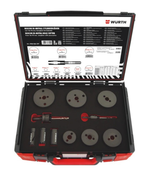 Фото - 1 - Набір коронок циліндричних біметалевих HSSCo8, 16-75 mm, 11 шт.