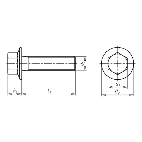 Болти з шестигранною головкою і фланцем