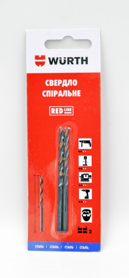 Сверло спиральное по металлу, HSS, 2 шт. в блистере, 2,5 mm