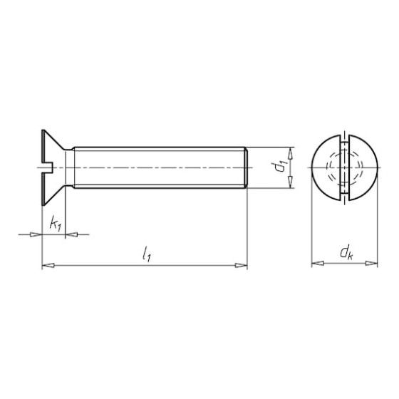 Гвинт з потайною плоскою головкою і шліцом