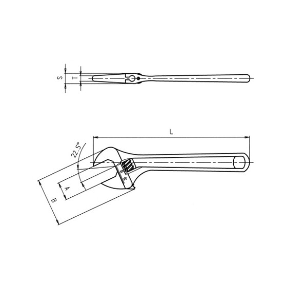 Ключ ріжковий розвідний, 207 mm, 0-30 mm