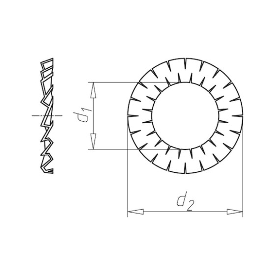 Подвійна зубчаста стопорная шайба